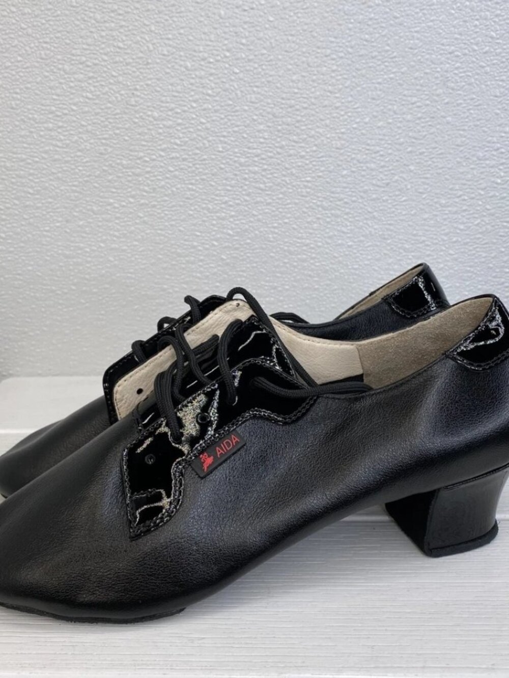 Aida Latin & Salsa Smagin 136T Dance Shoe Men Size 8/25.5cm Black Leather Patent